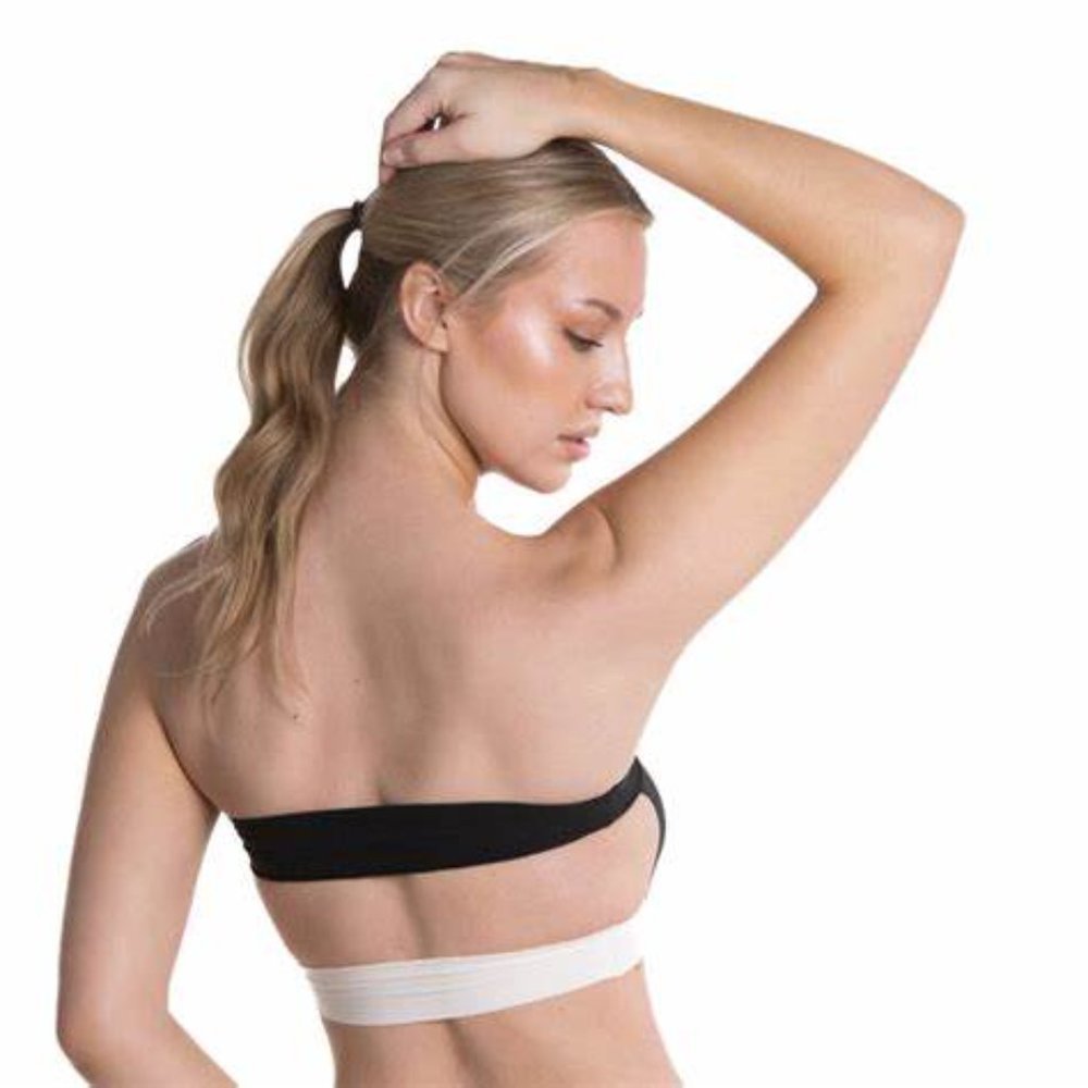 Nuudii system strapless bra bralette black/ivory new with tag bandeau